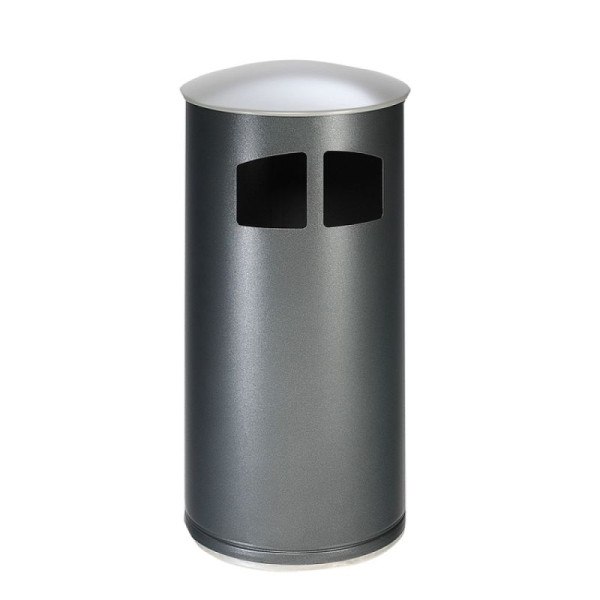 Stein HGS Abfallbehälter -Cubo Filipa-, mit Deckel (silber), Behälter antik-silber, 32732