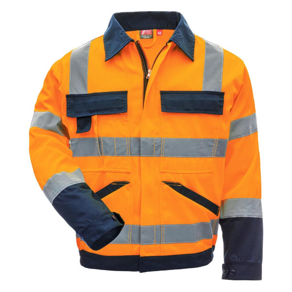 NITRAS MOTION TEX VIZ, Warnschutz - Arbeitsjacke, Größe: 25, Farbe: neonorange/marineblau, VE: 10 Stück, 7573-4121-25