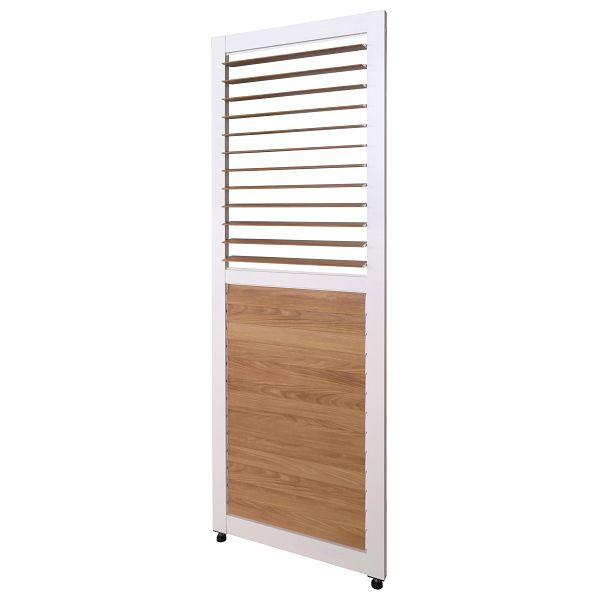 Mendler Lamellenwand für Pergola HWC-P65, Lamellenpaneel Modul Paneel Seitenwand, Aluminium 220x68cm Holzoptik, weiß, 119521