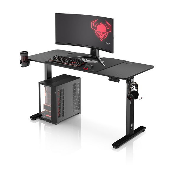 Diablo Chairs Höhenverstellbarer Schreibtisch Diablo X-Tensio 1400 Schwarz, 1709