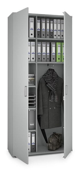 Deskin Garderobenschrank MULTI MODUL-PRO, Dekor lichtgrau, B 1000 x H 2250 x T 420 mm, 351926
