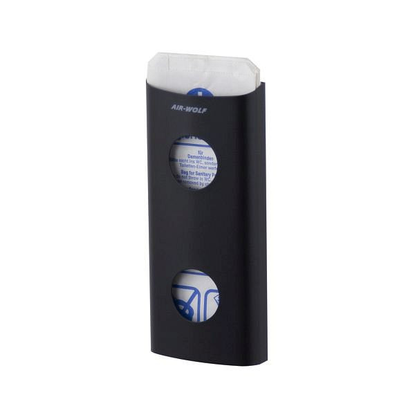 Air Wolf Hygienebeutelspender, Serie Alpha, H x B x T: 262 x 117 x 35 mm, Edelstahl mattschwarz, 60-137