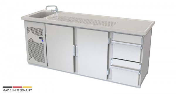 hefa Theke Brillant 22/1L-TTZ, Abmaße: 950 x 2.200 x 650/700 mm, Brillant 22/1L-TTZ