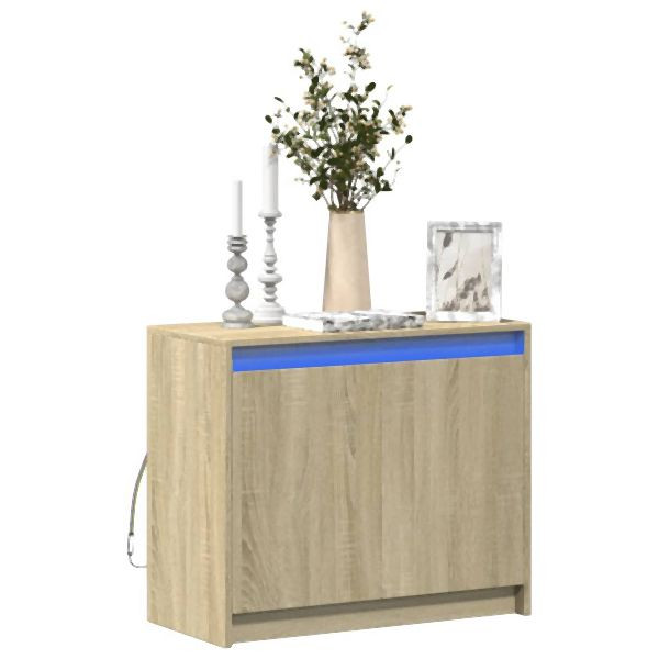 vidaXL LED-Sideboard Sonoma-Eiche 72x34x61 cm Holzwerkstoff, 852175
