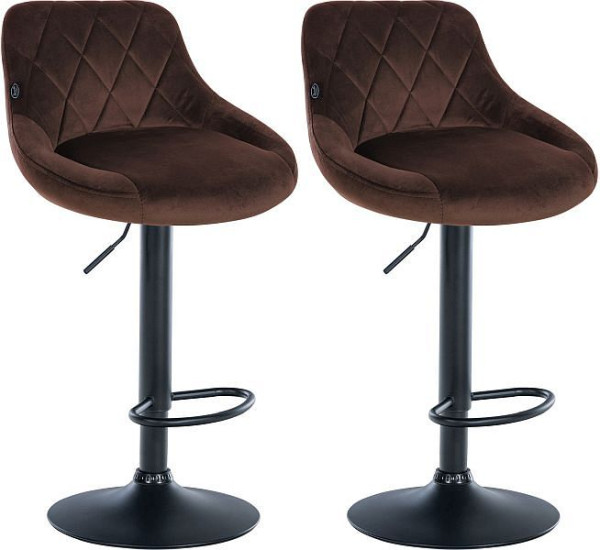 CLP Barhocker Lazio Samt schwarz, braun, VE: 2 Stück, 323251