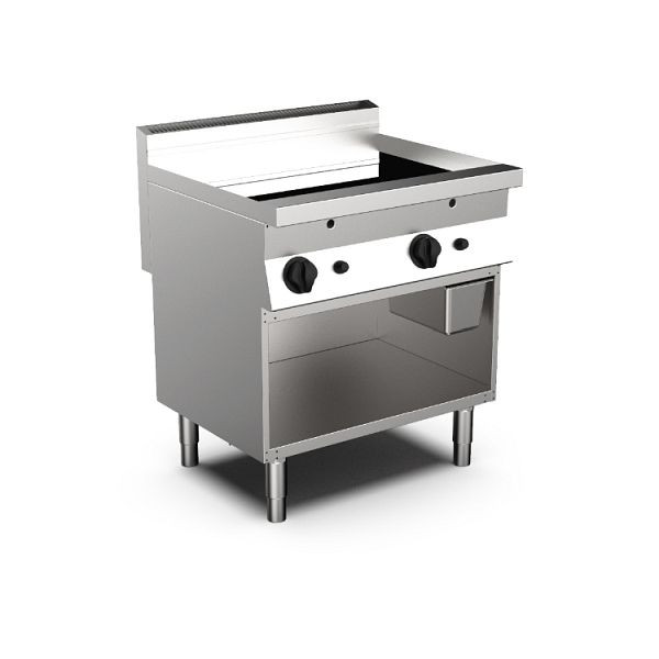 Mareno MO-700 Elektrische Grillplatte 80cm, mit 2/3 glatte und 1/3 gerippte Edelstahl Backfläche, 170.441