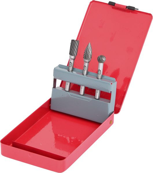 KS Tools HM Frässtift-Satz in Stahlblechkassette, 3-teilig, 515.3203