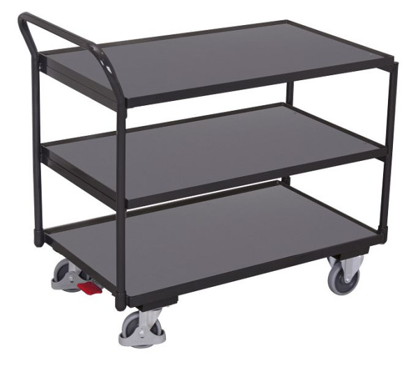 VARIOfit Tischwagen mit 3 Ladeflächen, Außenmaße: 1.125 x 625 x 1.010 mm, RAL 7016 anthrazitgrau, sw-600.600/AG
