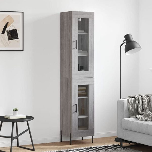 vidaXL Highboard Grau Sonoma 34,5x34x180 cm Holzwerkstoff, 3199439