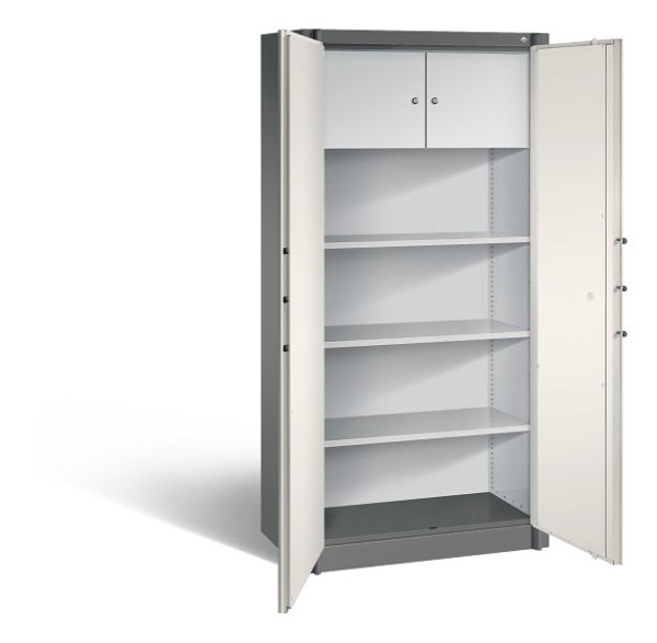 C+P Feuerschutzschrank Certos, H1950xB930xT500mm, Farbe: Vulkangrau / Perlweiß, Klinkengriff, 4 OH, 1170-200 S10082