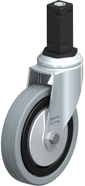 Blickle LKRA-VPA 125K-11-FA-EV14 Apparate-Lenkrolle mit Expander, Vollgummi, Grau, 848305