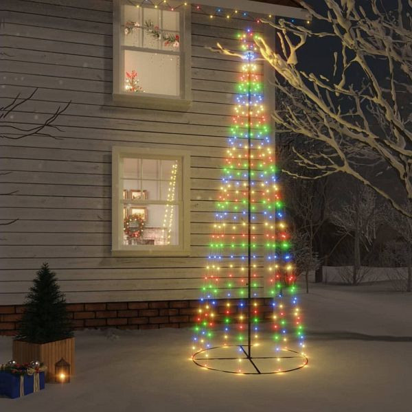 vidaXL LED-Weihnachtsbaum Kegelform Mehrfarbig 310 LEDs 100x300 cm, 343493