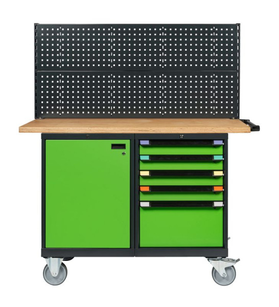KUKKO Mobile Werkbank mit fünf Schwerlast-Schubladen, X-MW-179-5