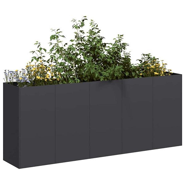 vidaXL Pflanzkübel Schwarz 200x40x80 cm Kaltgewalzter Stahl, 860724