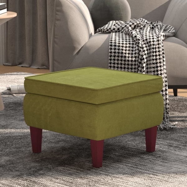 vidaXL Hocker mit Holzbeinen Hellgrün Samt, Polyester, 329460