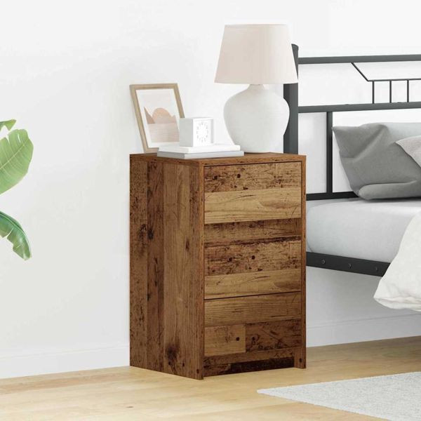 vidaXL Nachttisch mit Schubladen Altholz 38 x 34 x 61 cm Holzwerkstoff, 868930