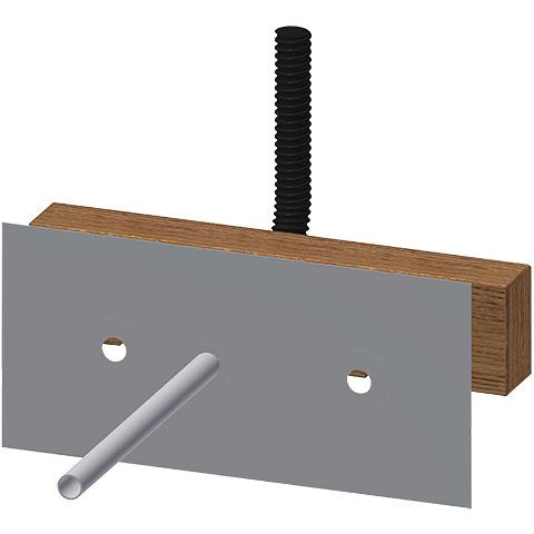 KWC Montage-Traverse, F5, Holz, Kabeldurchführung mit Dichtmanschette, 2030071303