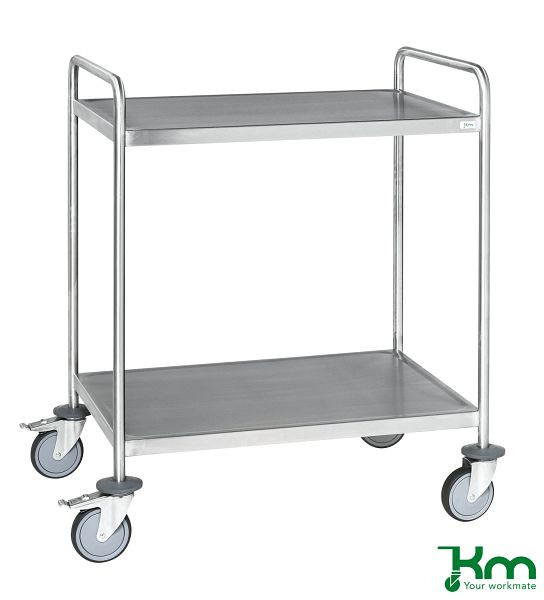 Kongamek Edelstahlwagen vollständig geschweißt 2 Böden C3, 18/8, 1075 x 575 x 1010 mm, KM60367MRM