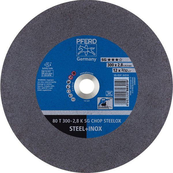 Pferd Trennscheibe CHOPSAW 80 T 300-2,8 K SG CHOP STEELOX/25,4, VE: 20 Stück, 66323052