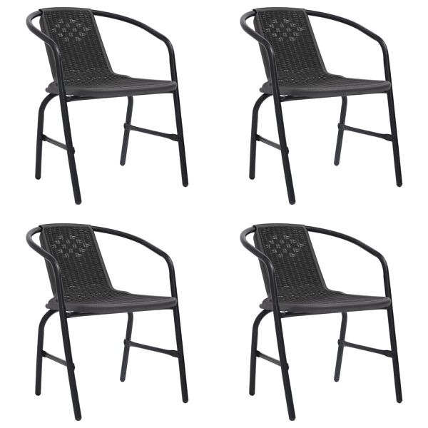 vidaXL Gartenstühle 4 Stück Rattan-Optik Kunststoff und Stahl 110 kg, 3107703