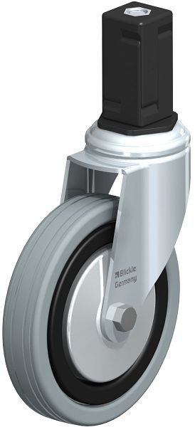 Blickle LKRA-VPA 125K-11-FA-EV15 Apparate-Lenkrolle mit Expander, Vollgummi, Grau, 848306