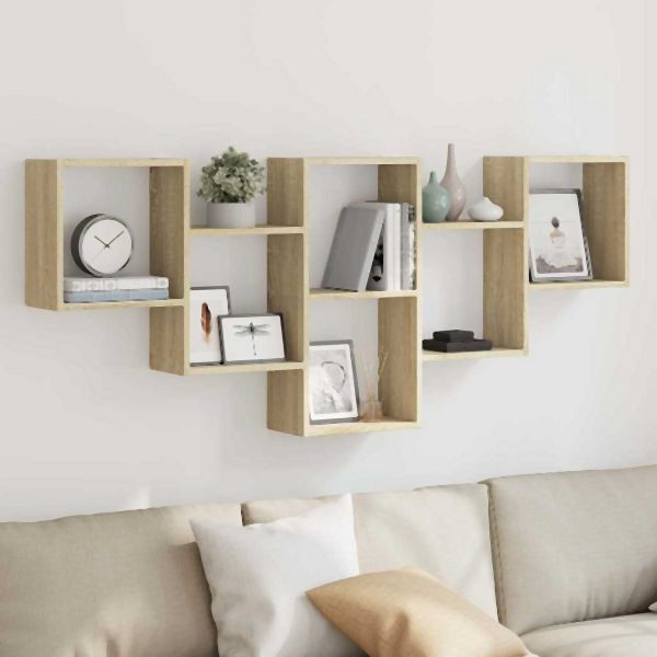vidaXL Wandregal Sonoma-Eiche 159x18x66 cm Holzwerkstoff, 853301