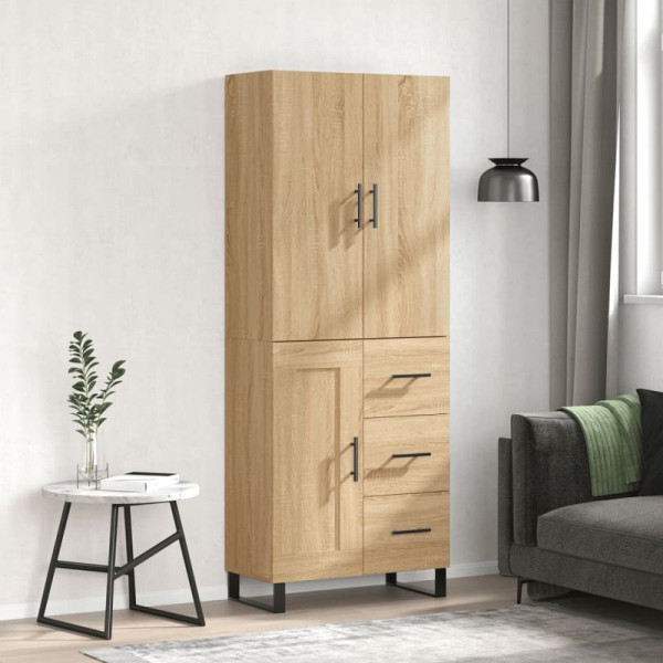 vidaXL Highboard Sonoma-Eiche 69,5x34x180 cm Holzwerkstoff, 3196038