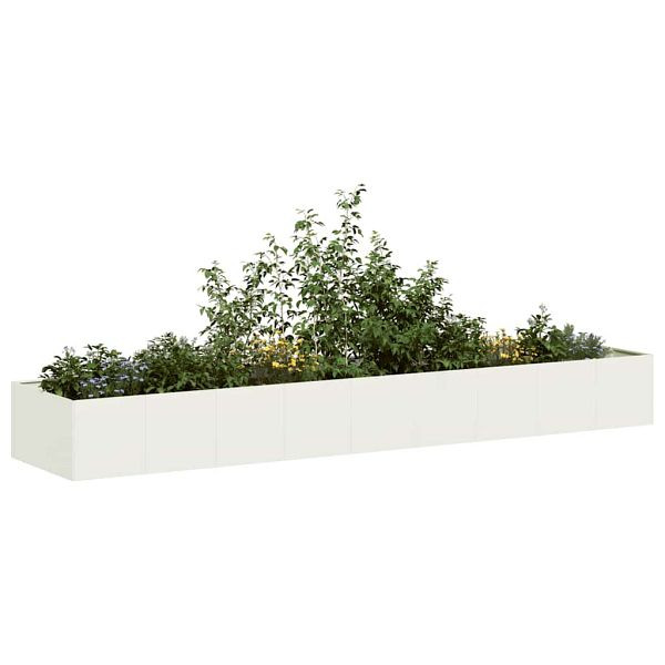 vidaXL Pflanzgefäß Weiß 360x80x40 cm Stahl, 860767, 8721158676504