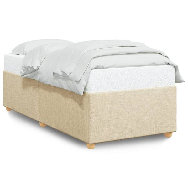 vidaXL Bettgestell Creme 90x190 cm Stoff (100% Polyester), 3284699
