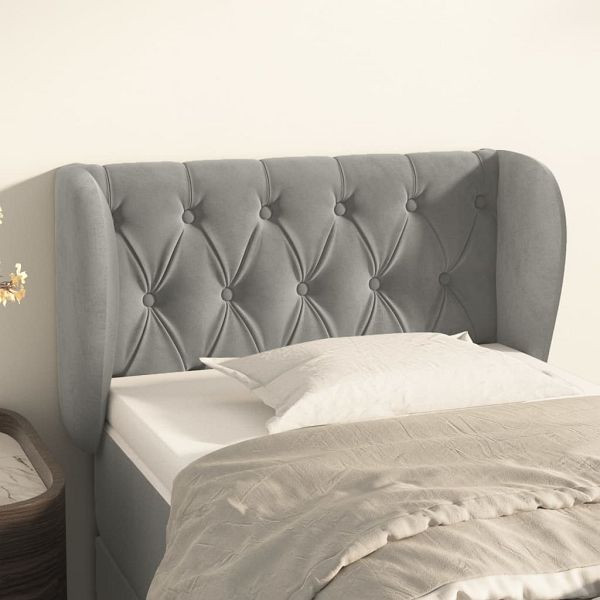vidaXL Kopfteil mit Ohren Hellgrau 83x23x78/88 cm Samt, 3117510