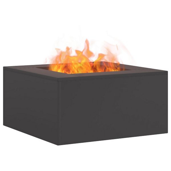 vidaXL Feuerstelle Quadrat Schwarz 60x60x30 cm Stahl, 858918