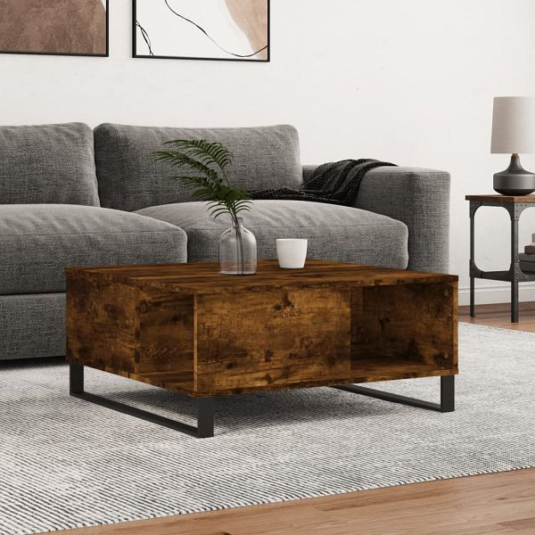 vidaXL Couchtisch Räuchereiche 80x80x36,5 cm Holzwerkstoff, 830793