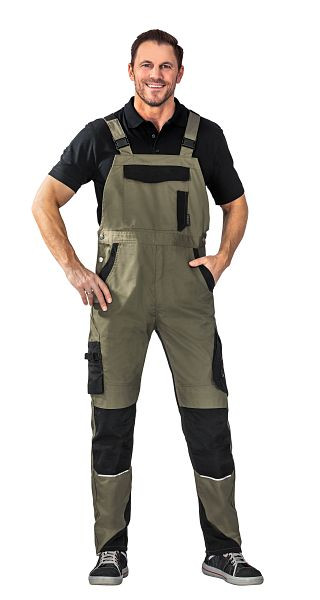Planam Norit Herren Latzhose, oliv/schwarz, Größe 27, 6525027