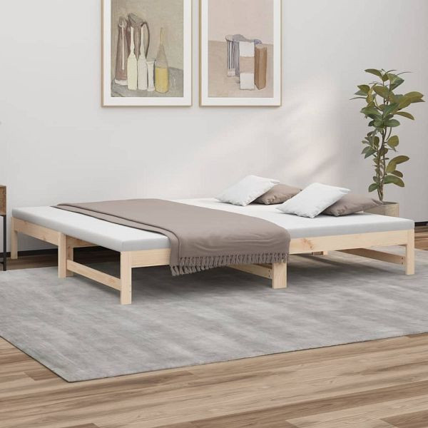 vidaXL Tagesbett Ausziehbar 2x(100x200) cm Massivholz Kiefer, 823399