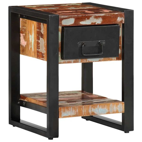 vidaXL Nachttisch Mehrfarbig 35x34x45 cm Altholz Massiv, 4013569