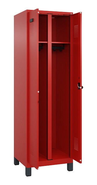C+P Schwarz-Weiß-Spind Evolo PLUS, mit Füßen, 2 Abteile, 1950x600x500mm, 3020/3, Drehriegel, 049012-20 S10025