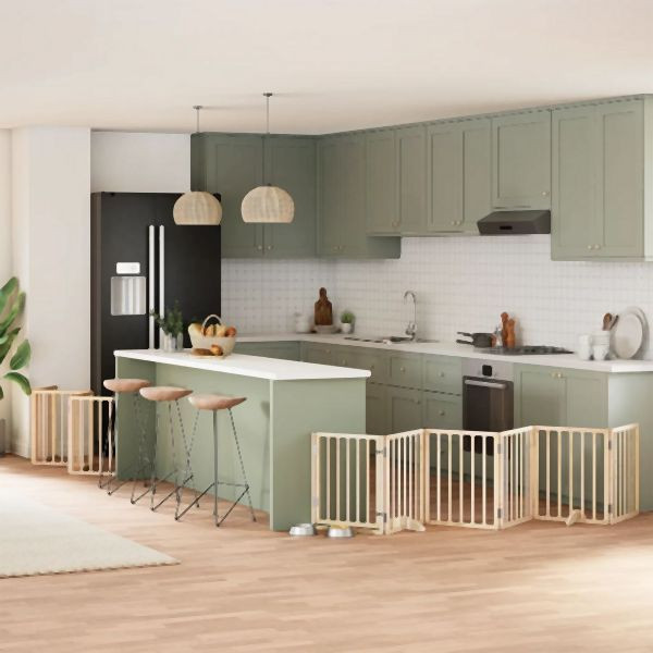 vidaXL 15-tlg. Hundetor mit Tür Faltbar 750 cm Pappelholz, 3155531