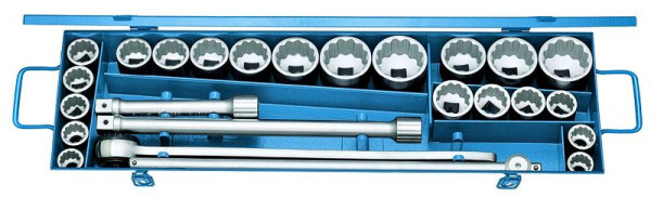 GEDORE Steckschlüssel-Satz 3/4", 25-teilig DU-Profil mm + ZOLL, 6281310