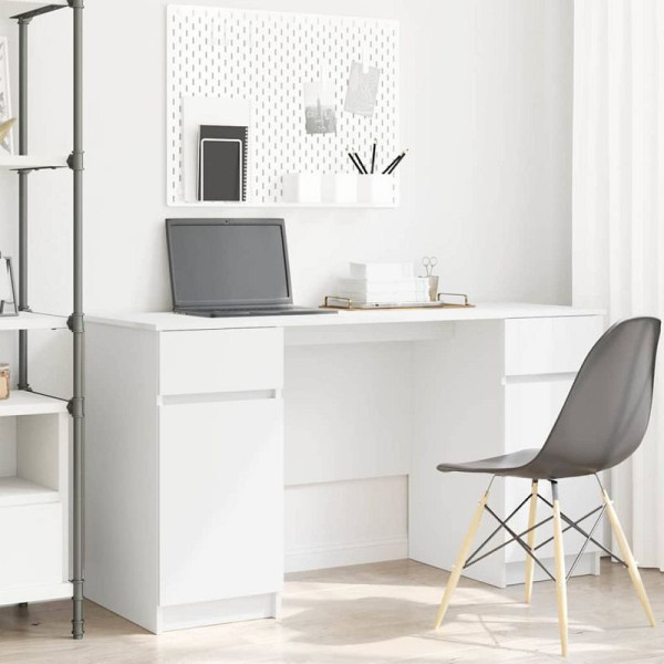 vidaXL Schreibtisch mit Schubladen Weiß 140 x 49 x 76 cm Holzwerkstoff, 3328507