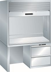 LISTA Qualitätsstation 2x36x36E (BxTxH) 1434x725x1900mm D / Schuko Farbe: Lichtgrau, 2 Schubladen, 17.807.020