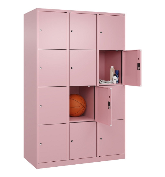 C+P Schließfachschrank Evolo PLUS, 12 Fächer, 1850x1200x500mm, 3015/3015, Abteile 3, Abteilbreite 400 mm, 049000-324 S10024