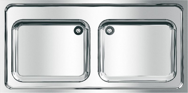 KWC Gewerbespüle, Maxima, Edelstahl, 2 Becken, 1200x432x600 mm, 2000057702