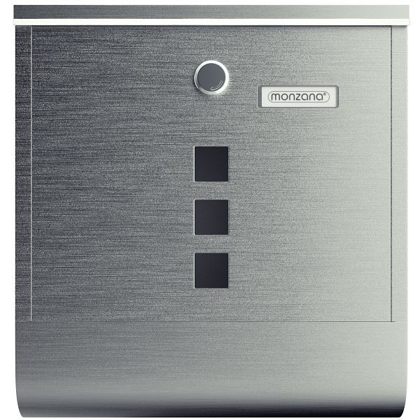 monzana Briefkasten mit Zeitungsrohr Edelstahl Silber, 108098