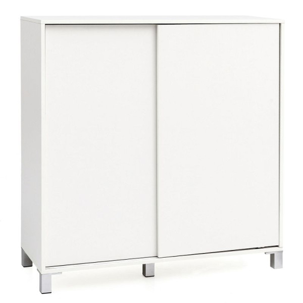 Wohnling Schuhschrank Holz Weiß 100x108x37,5 cm Ablage Hoch, WL5.712