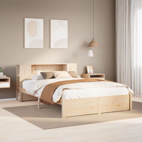 vidaXL Bücherregalbett ohne Matratze 120x200 cm Massivholz Kiefer, 3322357
