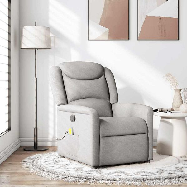 vidaXL Massagesessel Wolkengrau Stoff, 4015615, 8721158336217