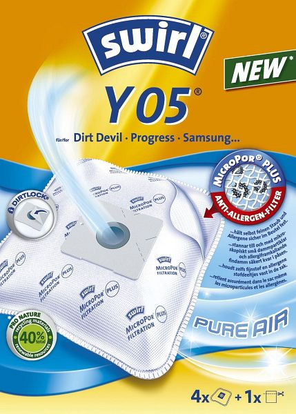 Swirl Y 05 MicroPor® Plus Staubsaugerbeutel, VE: 4 Stück, 105773