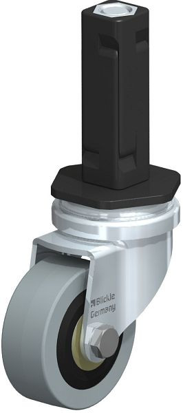 Blickle LRA-VPA 50K-EV02 Apparate-Lenkrolle mit Expander, Vollgummi, Grau, 847984