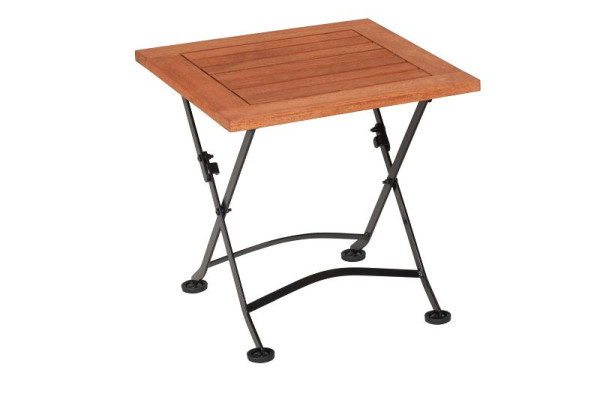 Merxx Schlossgarten Klapphocker, 45 x 45 cm, Flachstahl mit FSC Eukalyptusbelattung, 24249-217