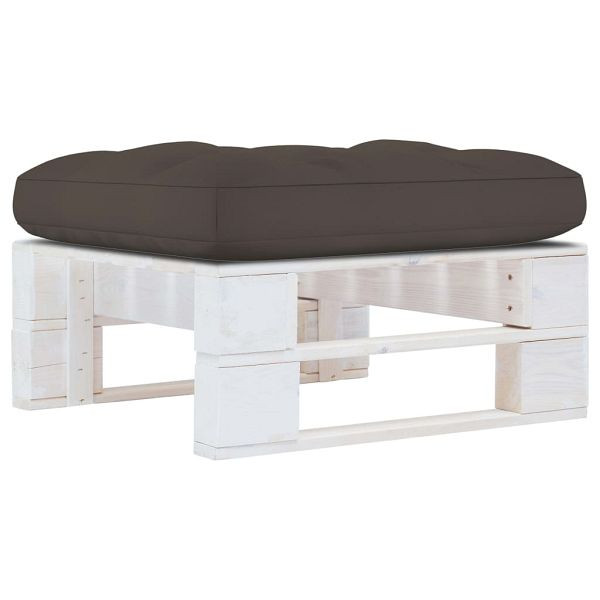 vidaXL Outdoor-Ottomane Paletten Imprägniertes Kiefernholz Weiß, 3066429